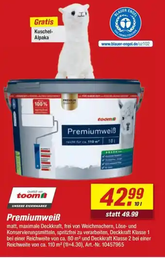 toom Baumarkt toom Premiumweiß Angebot