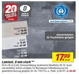 toom Baumarkt Laminat, 8 mm stark Angebot