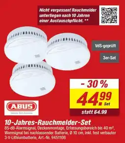 toom Baumarkt ABUS 10-Jahres-Rauchmelder-Set Angebot