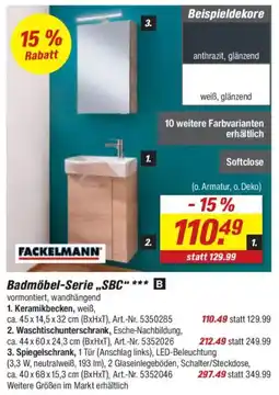 toom Baumarkt FACKELMANN Badmöbel-Serie „SBC" Angebot