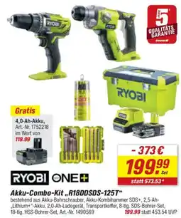 toom Baumarkt RYOBI ONE+ Akku-Combo-Kit ,,R18DDSDS-125T" Angebot