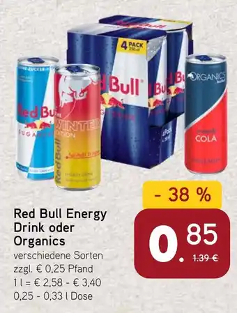Dornseifer Red Bull Energy Drink oder Organics Angebot