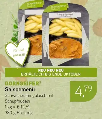 Dornseifer DORNSEIFERS Saisonmenü Angebot