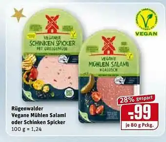 REWE Rügenwalder Vegane Mühlen Salami Oder Schinken Spicker Angebot