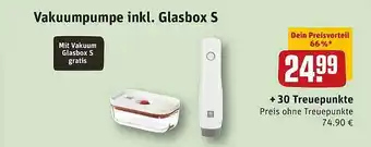 REWE Vakuumpumpe Inkl. Glasbox S Angebot