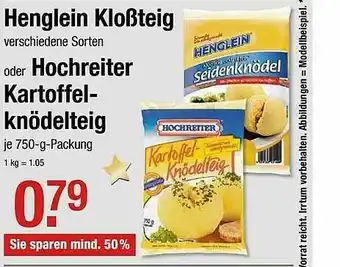 V Markt Henglein Kloßteig Oder Hochreiter Kartoffelknödelteig Angebot