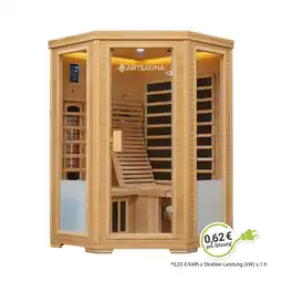 Netto Marken-Discount Artsauna Infrarotkabine Aalborg mit Dual-Technologie 2 Personen Wärmekabine aus Hemlock Holz Angebot