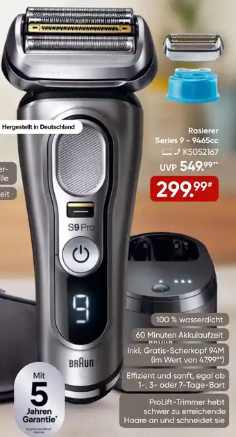 Galeria BRAUN Rasierer Series 9-9465cc Angebot