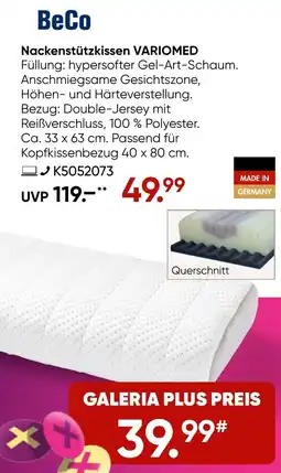 Galeria BeCo Nackenstützkissen VARIOMED Angebot