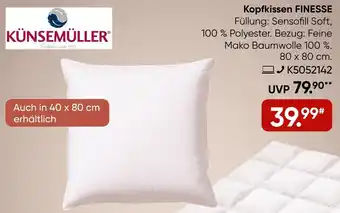 Galeria KÜNSEMÜLLER Kopfkissen FINESSE Angebot