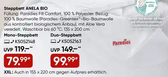 Galeria Paradies Steppbett ANELA BIO Angebot