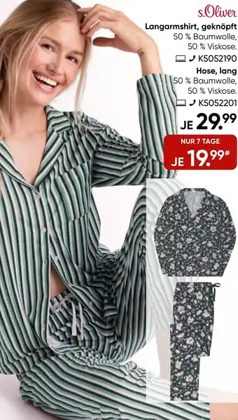 Galeria s.Oliver Langarmshirt, geknöpft Angebot