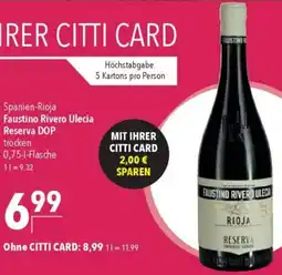 CITTI Markt Faustino Rivero Ulecia Reserva DOP Angebot