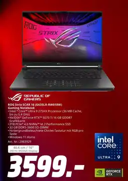 MediaMarkt Republic of gamers rog strix scar 16 (g635lr-rw018w) gaming notebook Angebot