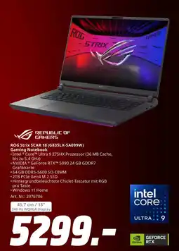 MediaMarkt Republic of gamers rog strix scar 18 (g835lx-sa099w) gaming notebook Angebot