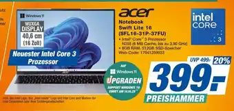 Expert Acer notebook swift lite 16 (sfl16-31p-37fu) Angebot