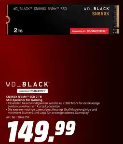 MediaMarkt Wd_black sn850x nvme ssd 2 tb Angebot