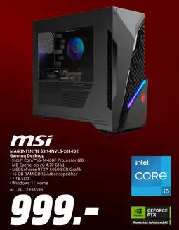 MediaMarkt Msi mag infinite s3 14nvl5-2814de gaming desktop Angebot