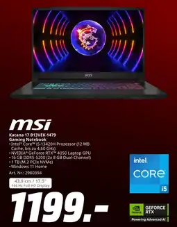 MediaMarkt Msi katana 17 b13vek-1479 gaming notebook Angebot