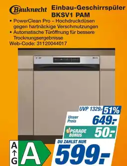Expert Bauknecht einbau-geschirrspüler bksv1 pam Angebot