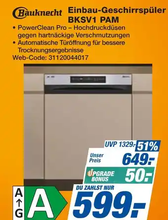 Expert Bauknecht einbau-geschirrspüler bksv1 pam Angebot