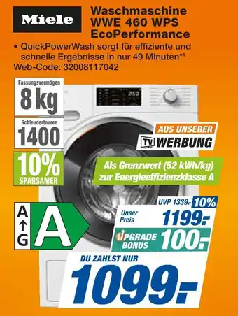 Expert Miele waschmaschine wwe 460 wps ecoperformance Angebot