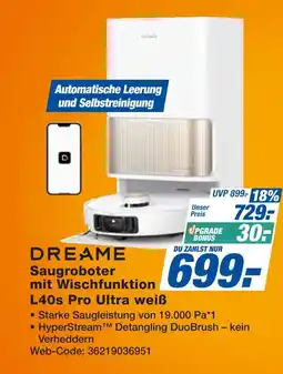 Expert Dreame saugroboter mit wischfunktion l40s pro ultra weiß Angebot