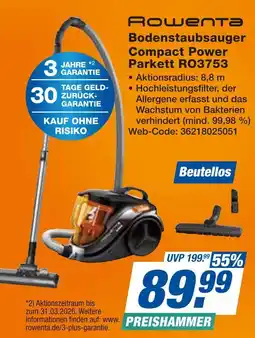 Expert Rowenta bodenstaubsauger compact power parkett ro3753 Angebot