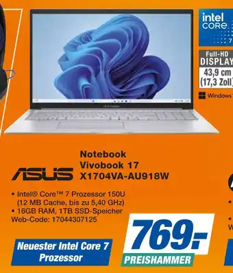 Expert Asus notebook vivobook 17 x1704va-au918w Angebot