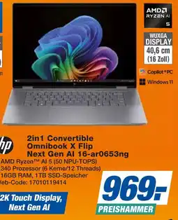 Expert Hp 2in1 convertible omnibook x flip next gen ai 16-ar0653ng Angebot