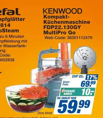 Expert Kenwood kompakt-küchenmaschine fdp22.130gy multipro go Angebot