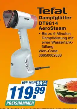 Expert Tefal dampfglätter dt9814 aerosteam Angebot