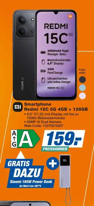 Expert Xiaomi smartphone redmi 15c 5g 4gb + 128gb Angebot
