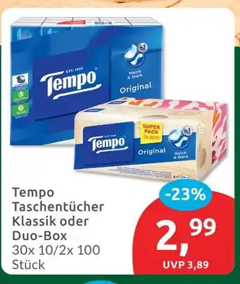 Budni Tempo taschentücher klassik oder duo-box Angebot
