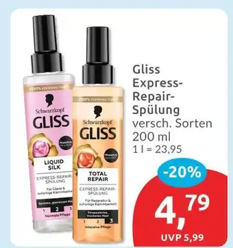 Budni Schwarzkopf gliss express-repair-spülung Angebot
