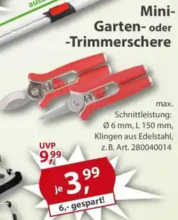 Sonderpreis Baumarkt Mini Garten oder Trimmerschere Angebot