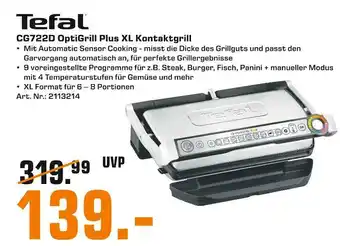 Saturn Tefal optigrill plus xl kontaktgrill Angebot