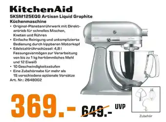 Saturn Kitchenaid küchenmaschine 5ksm125eqg artisan liquid graphite Angebot