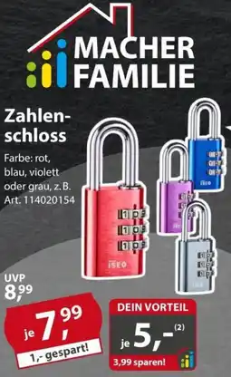 Sonderpreis Baumarkt Zahlenschloss Angebot
