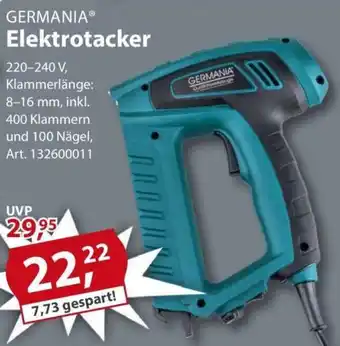 Sonderpreis Baumarkt GERMANIA Elektrotacker Angebot