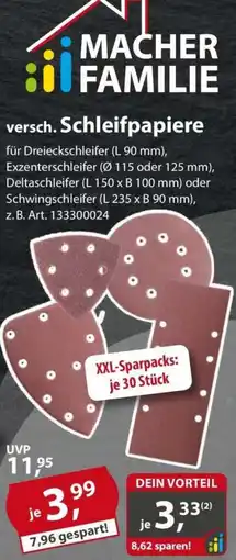 Sonderpreis Baumarkt versch. Schleifpapiere Angebot