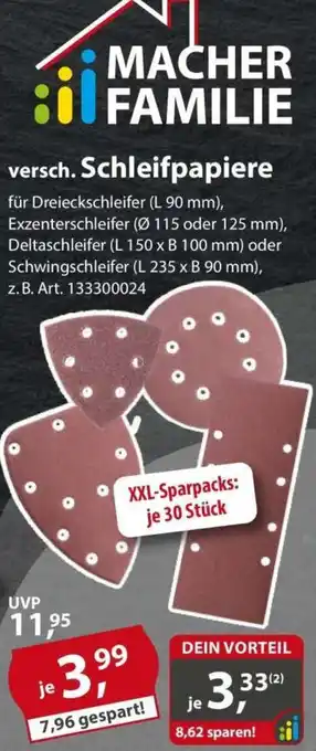 Sonderpreis Baumarkt versch. Schleifpapiere Angebot
