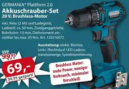 Sonderpreis Baumarkt GERMANIA Plattform 2.0 Akkuschrauber-Set 20 V, Brushless-Motor Angebot