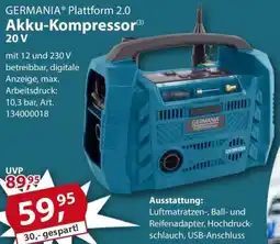 Sonderpreis Baumarkt GERMANIA Plattform 2.0 Akku-Kompressor 20 V Angebot
