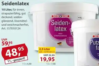 Sonderpreis Baumarkt DECOPRO Seidenlatex Angebot