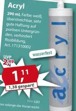 Sonderpreis Baumarkt Acryl Angebot
