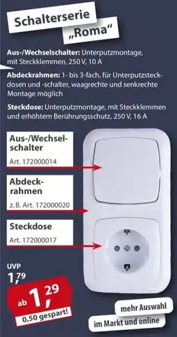Sonderpreis Baumarkt Schalterserie "Roma" Angebot