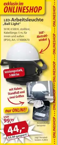 Sonderpreis Baumarkt LED-Arbeitsleuchte „Ball Light" Angebot