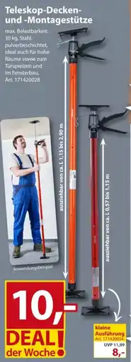 Sonderpreis Baumarkt Teleskop-Decken und Montagestütze Angebot