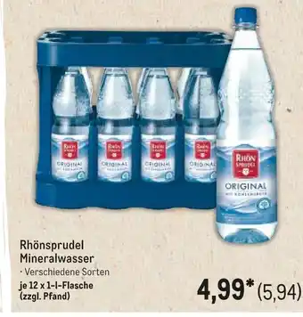 METRO Rhönsprudel Mineralwasser Angebot